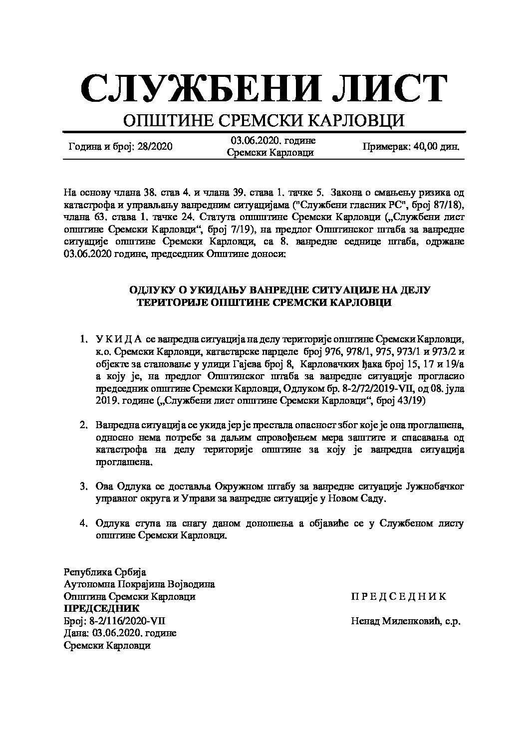 Sluzbeni list – 2020 – 28