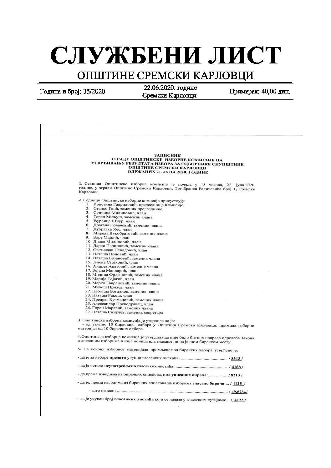 Sluzbeni list – 2020 – 35