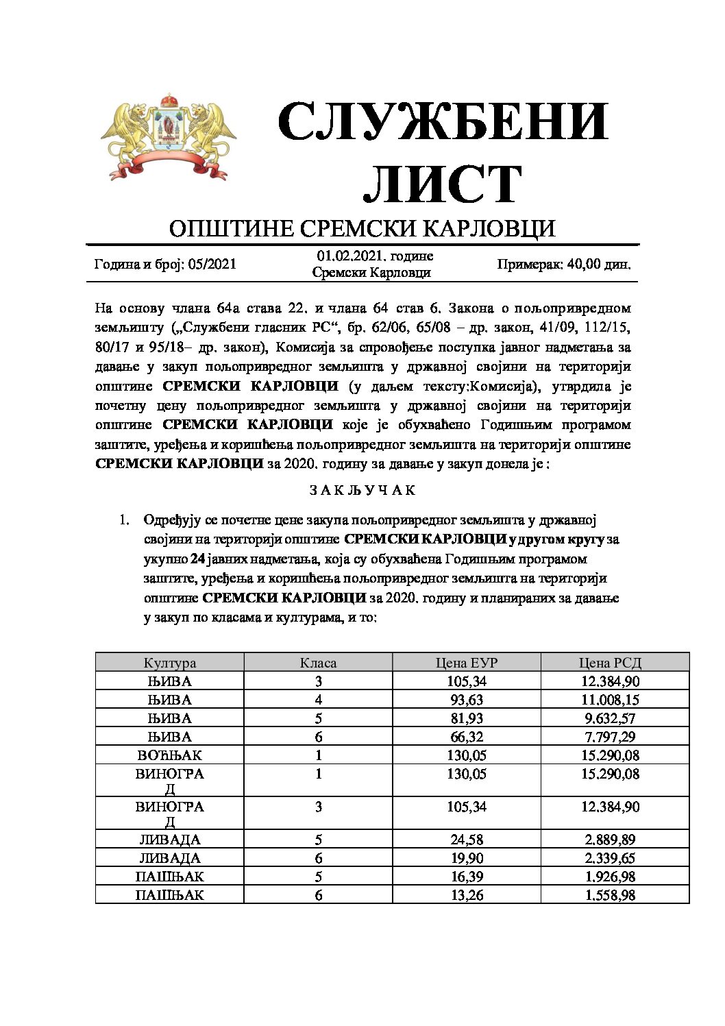 Sluzbeni list – 2021 – 05