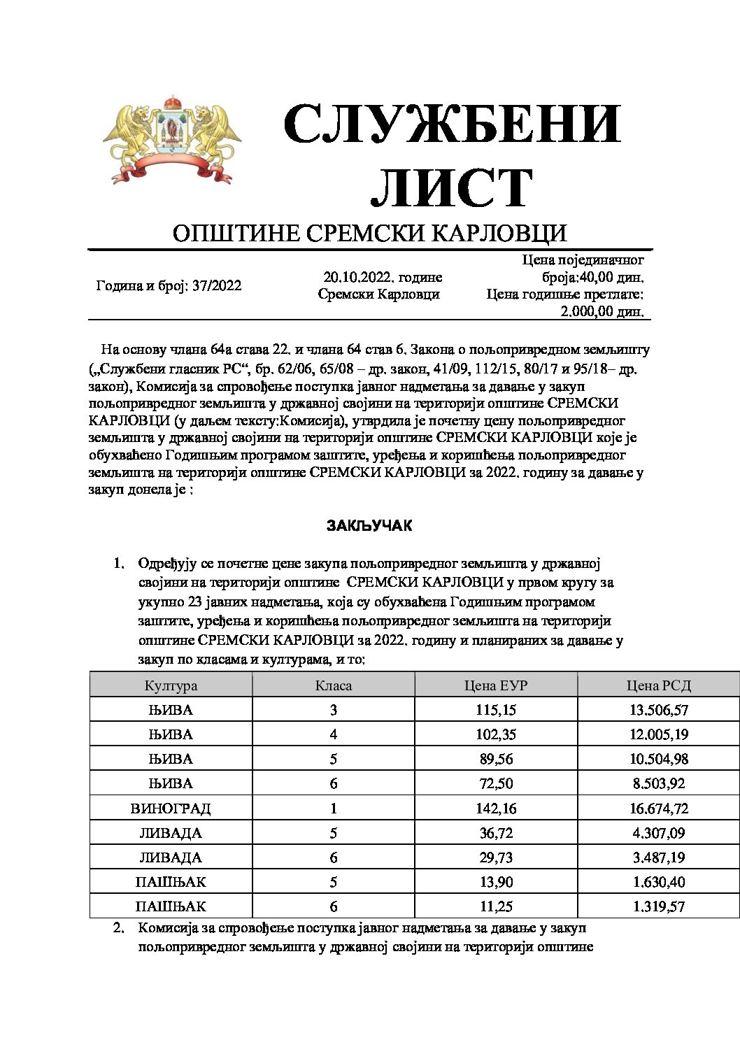 Sluzbeni list – 2022 – 37