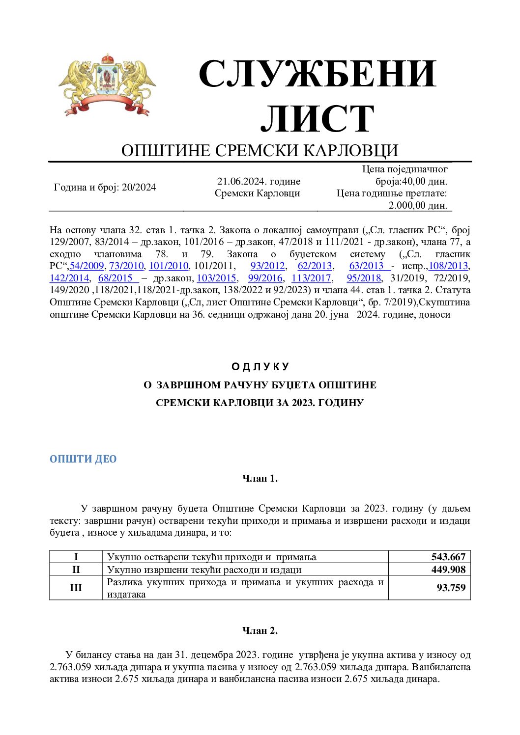 Sluzbeni list – 2024 – 20